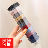新款罐装高马尾头绳扎头发绳女生发圈高弹力耐用橡皮筋皮套头饰 1罐20根【莫兰迪色】