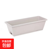 阳台花盆种菜盆长方形一件起批种菜霍伦盆蔬菜塑料长条花盆种植盆 浅灰色+卡托(1个装） 【长50CM*高15CM*宽19CM】