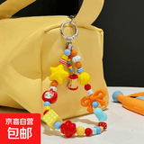 2026年新款手机挂件多巴胺樱花爱心ins彩色挂饰手工可爱串珠手机链女ccd挂绳相机挂件防丢钥匙挂扣 多巴胺苹果核手机挂件SJ-015