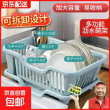 【厨房不乱了】碗筷碟盘收纳盒碗柜餐具碗架沥水篮家用厨房置物架 置物架 蓝色