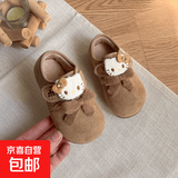 女童勃肯鞋2025秋冬新款儿童单鞋中小童宝宝小皮鞋复古软底豆豆鞋 【卡其色】 28 码内长约17.2CM