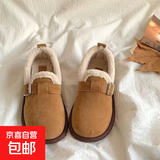 勃肯包头棉鞋2025冬季新款勃肯鞋厚底软皮软底低帮女勃肯时尚百搭 深卡其色 36