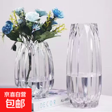 北欧轻奢玻璃花瓶透明客厅高级感插花水养鲜花装饰精致花器摆件 【透明组合】20高+27高璀璨