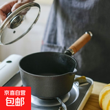 铸铁奶锅家用宝宝辅食锅补铁汤锅无涂不粘锅加厚煮面热奶炖肉炸锅 16CM口径+玻璃盖 16cm