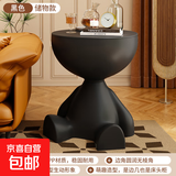 创意床头柜家用沙发边几可移动置物架卧室阳台迷你桌子小户型茶几 储物款-黑色