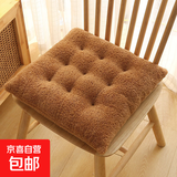 加厚椅子坐垫亲肤毛绒坐垫家用餐椅座垫办公室学生椅子垫屁垫椅垫 奶茶棕 50*50cm 一件