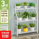 花架阳台花盆架落地绿萝多肉花架子铁艺置物加固层架收纳花架T Z633白色【长71深24高77】