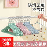 固定晾衣架加粗衣架家用挂衣5个学生宿舍用无痕防滑防肩角衣服 简约衣架【10个】颜色随机
