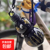 黑神话运动水壶东方葫芦装饰学生网红高颜值水瓶便携式过家家玩具 黑神话葫芦+烫金贴纸【黑色】PC材质运动水壶