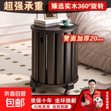 实木圆凳子可叠放叠叠乐家用组合凳现代吃饭客厅餐桌收纳堆叠椅子 进口橡胶木-黑色4只-带轮子 质保十年坐坏换新