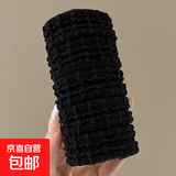 马尾丸子头发圈手链加粗头绳新款高弹力耐用无接缝发绳皮筋发饰品 FQ209-黑色5根袋装