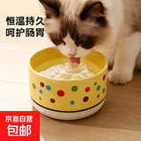 恒温猫咪饮水机酸奶机冬季加热罐头狗狗喝水碗陶瓷保温饮水器宠物 奶黄550mI陶瓷碗+数显3档恒温垫