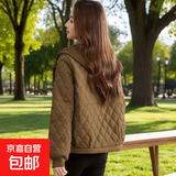 2025秋冬季新款短款棉服新款时尚连帽小个子轻薄棉衣气质棉袄外套 咖啡色 2XL 建议120-135斤