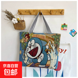 【万人疯抢】时尚休闲帆布包女单肩包上班托特包手提包卡通包包 机器猫 大包