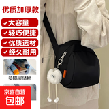 高颜值小众设计小包女2025新款潮流贝壳包轻便百搭大容量斜挎包包 黑色