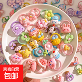 婴儿不伤发发圈儿童可爱发绳头饰宝宝花朵拇指圈女童皮筋头绳发饰 颜色随机20条
