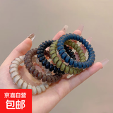 新款发绳女扎头简约气质头绳无痕电话线发圈高弹力皮筋头饰 超值五件套【5个装】