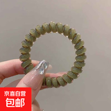 新款发绳女扎头简约气质头绳无痕电话线发圈高弹力皮筋头饰 绿色【1个装】