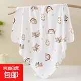 新生儿包单纯棉婴儿包巾初生薄款抱被春秋冬产房裹布包被宝宝用品 【咖色小熊】柔软微弹包单85*85