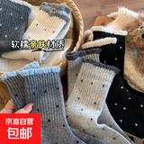 袜子女中筒花边波点女袜透气高筒袜秋冬季简约女士中筒袜运动长袜 【随机款式】 3双 均码