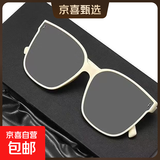 网红GM同款大脸显瘦男女墨镜网红街拍非偏光太阳眼镜紫外线潮流框 C款【男女通用】白色