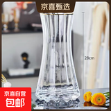 特大号轻奢创意简约玻璃花瓶透明水养鲜花北欧ins风客厅插花摆件 【28高描金】透明太阳花
