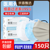 【大牌平替】医用口罩莫兰迪色过敏防风防尘时尚独立包装50只盒装 【蓝色+白色+烟雨灰】【各50只独立包装】