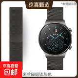 适用三星watch7/6/5表带galaxy4手表带classic智能ative磁吸gear米兰尼斯腕带Pro金属LTE版3女s2男 【米兰磁吸】钛灰 20mm适用三星Watch7(40/44mm)