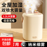 加湿器双喷无线家用静音便携办公室桌面迷你空气净化器学生宿舍补水孕妇婴儿卧室空调房保湿大雾 充电款【灰色】三档调节/双喷大喷雾/负离子加湿