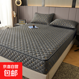 新款全包夹棉床笠六面拉链式席梦思床垫保护套防尘床罩防滑翻新套 绅士灰 32支 单床笠150x200cm笠高20cm