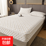 新款全包夹棉床笠六面拉链式席梦思床垫保护套防尘床罩防滑翻新套 素雅白 32支 单床笠180x200cm笠高20cm