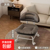万向轮小凳子滑轮移动凳子家用矮凳带娃客厅沙发凳带轮靠背小椅子 双层加固-云朵坐垫【灰色】