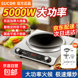 【全网热销500万】凹面电磁炉家用商用5000w大功率猛火爆炒4D防水一体多功能灶 5000W【单机+炒锅套餐】全铜芯+预约定时