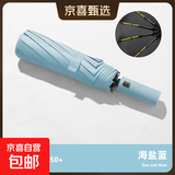 24骨全自动雨伞防紫外线遮阳防晒伞防风防雨防紫外线 海盐蓝