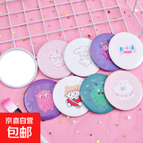 韩国创意卡通圆形小镜子可爱迷你便携化妆镜女生补妆随身镜小圆镜 化妆镜 2件 颜色随机