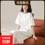 2025年新款睡衣女夏睡裙纯棉宽松可爱短袖大码夏卡通休闲季家居服 6683 L 【100-120斤】