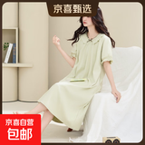 睡裙女士夏季纯棉2025新款短袖宽松加大码胖mm田园风碎花长款裙子 Z31006 4XL