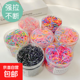 美发工具儿童彩色一次性橡皮筋发圈高弹力不伤发小啾啾扎辫子发绳 加厚纯黑色【约500根】