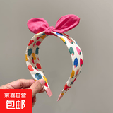 粉色蝴蝶结儿童发箍韩版甜美女童发卡宽边宝宝压发洗脸头箍发饰 玫红色蝴蝶结草莓宽边发箍