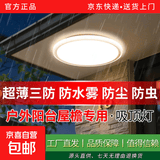 户外吸顶灯庭院屋檐室外室内阳台灯农村自建房大门门口防虫照明灯 升级3D环绕发光【直径37cm】40W三色变光 【全光谱护眼Ra＞98】