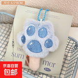 疯狂动物城尼克朱迪大肠发圈可爱毛绒公仔发圈扎头发发绳卡通头饰 猫爪爪蓝色1只装