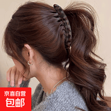 复古风竖夹高级感马尾夹气质网红大号高马尾自然蓬松显发量香蕉夹 浅豹纹