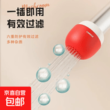 水龙头过滤器家用自来水过滤旅行酒店便携式滤水器学生宿舍净水器  6重过滤+防溅增压【黄色1个装】一插即用