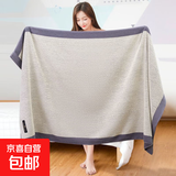 7A抗菌毛巾浴巾全棉新生婴儿洗澡抱毯纯棉条纹提花面巾家用浴袍 0846-暮云灰 70*140cm 1条装
