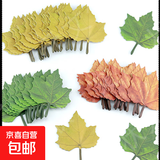 创意造型枫叶贴纸留言贴许愿墙贴打底素材树叶收便利贴高颜值叶子记事贴N次贴留言便签本 ins枫叶便签纸 【红+黄+绿】-150张