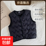 宝宝羽绒棉马甲2025男女款背心婴儿加厚坎肩保暖小童秋冬儿童内外 黑色 100 （偏小一码）