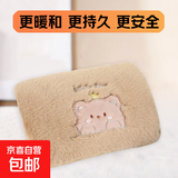 国标电热水袋暖水袋加厚绒布双插手卡通充电式暖手宝暖手暖肚子暖足免拆洗暖宝宝 萌卡浅棕熊