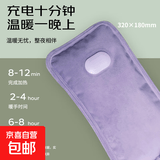 国标电热水袋暖水袋加厚绒布双插手卡通充电式暖手宝暖手暖肚子暖足免拆洗暖宝宝 绒布加长款【灰色】