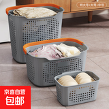 京东物流 脏衣篓家用脏衣服收纳筐脏衣篮浴室洗衣篮神器收纳筐 优雅灰 小号【长22.5宽16高12CM】