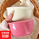 马卡龙色系陶瓷碗奶油色高颜值家用釉下彩餐具ins新款饭碗甜品碗 2个装【4.5英寸碗】混发色活动